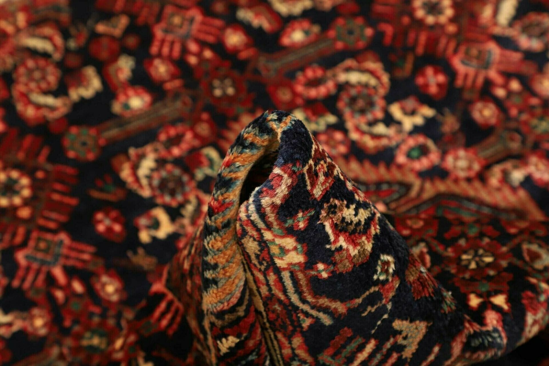hamadan-teppich-104-x-143-cm-schurwolle-herati-muster-handgeknupft-8 Handgeknüpfter Hamadan Herati Perserteppich, 104 × 143 cm, Wolle