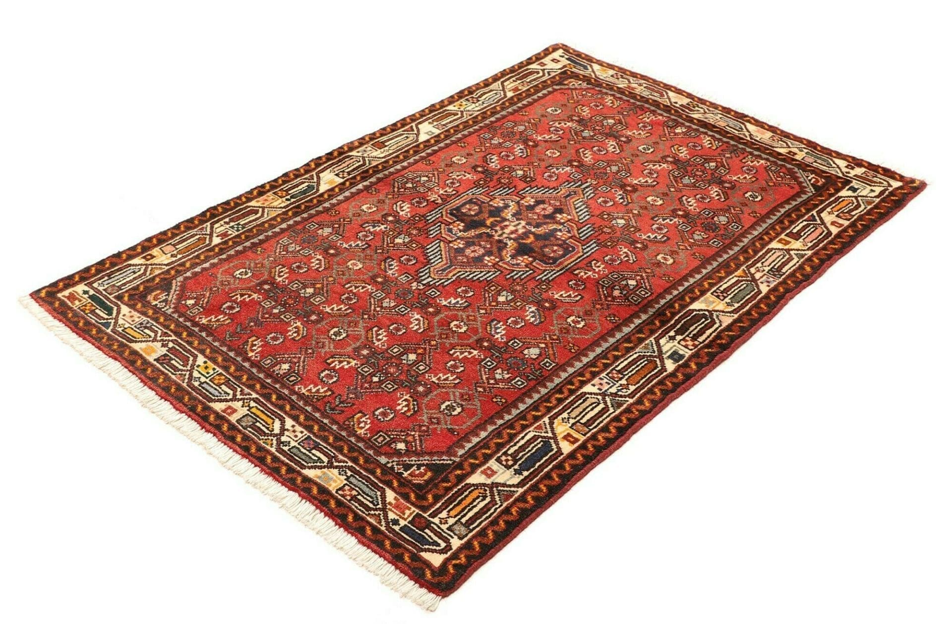 Hamadan Herati Perserteppich aus Iran, 105 × 140 cm