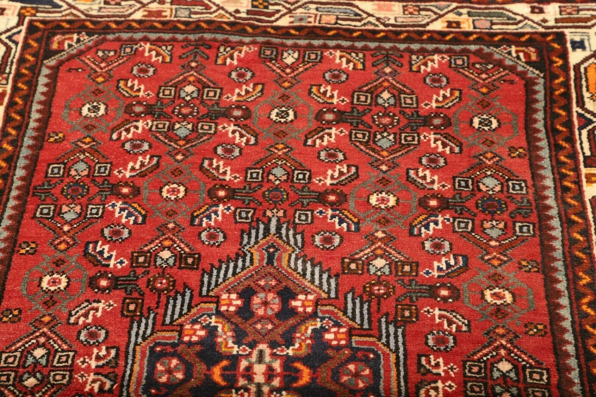 Hamadan Herati Perserteppich aus Iran, 105 × 140 cm