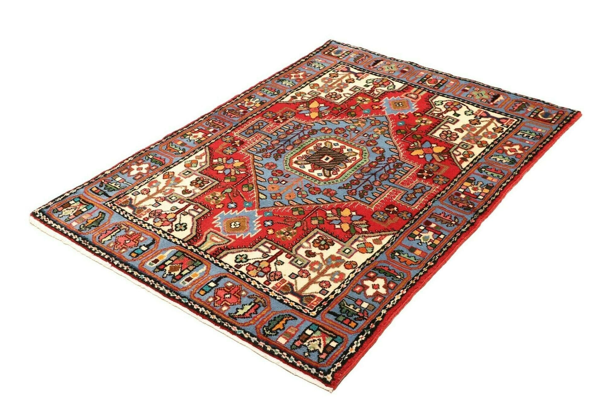 Hamadan Herati Perserteppich 107 × 149 cm aus Wolle, handgeknüpft