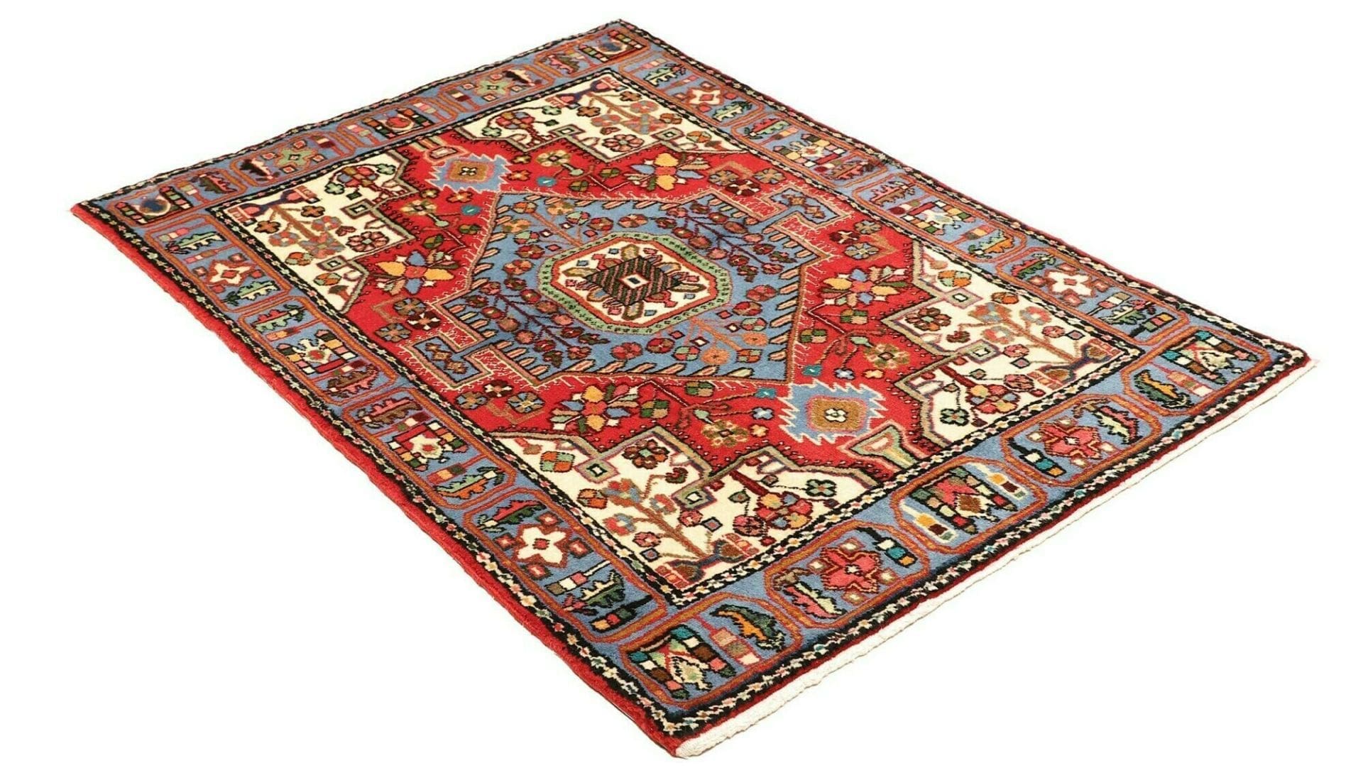 Hamadan Herati Perserteppich 107 × 149 cm aus Wolle, handgeknüpft