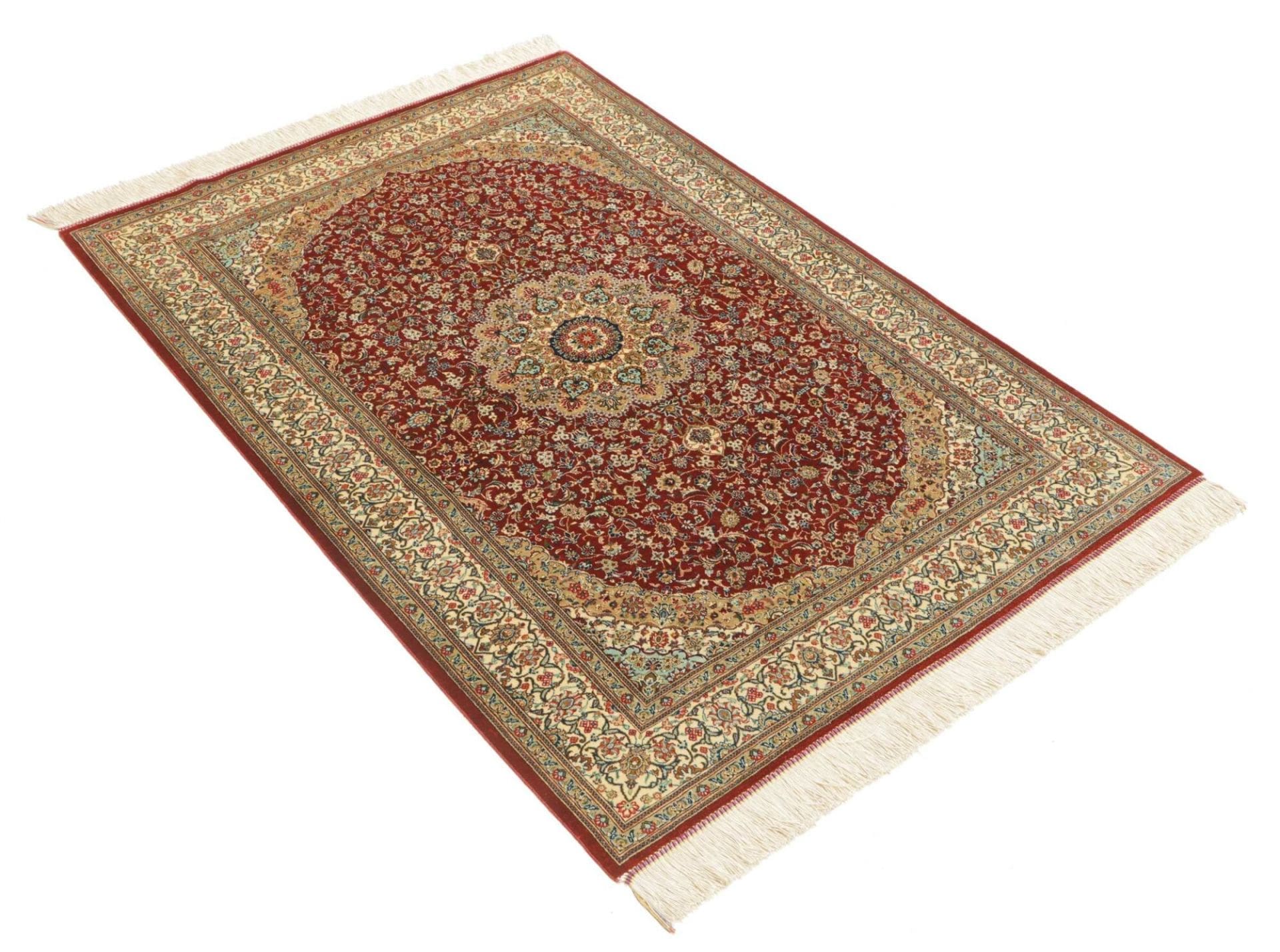 Ghom Perserteppich aus Iran, 106 × 143 cm