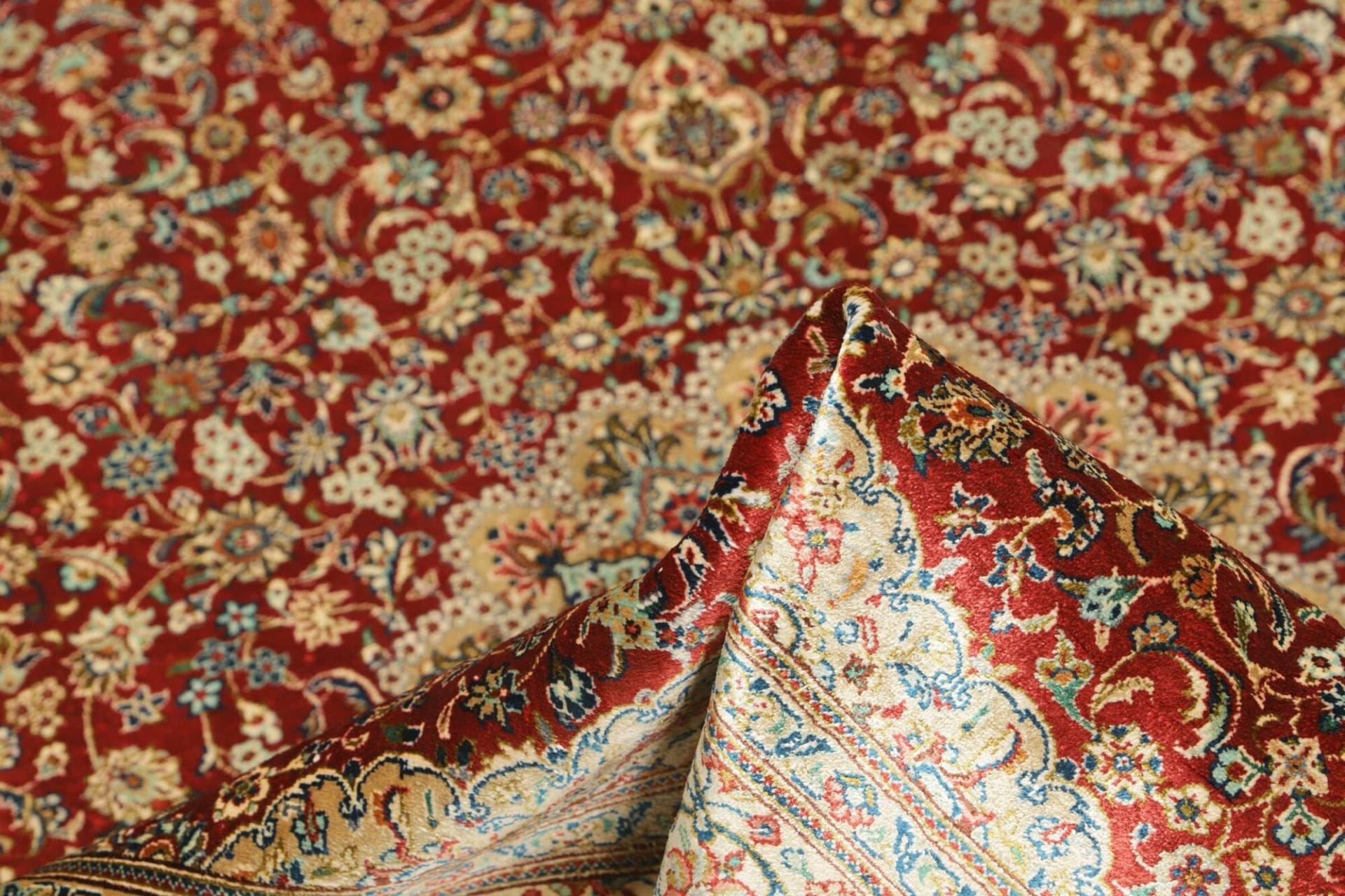 Ghom Perserteppich aus Iran, 106 × 143 cm