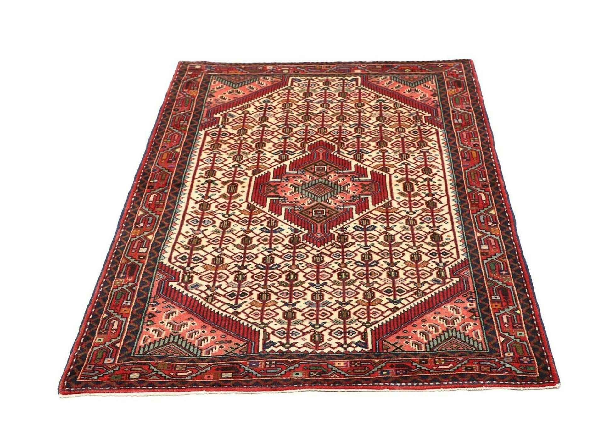 Hamadan Herati Perserteppich 106 × 152 cm aus Wolle, handgeknüpft