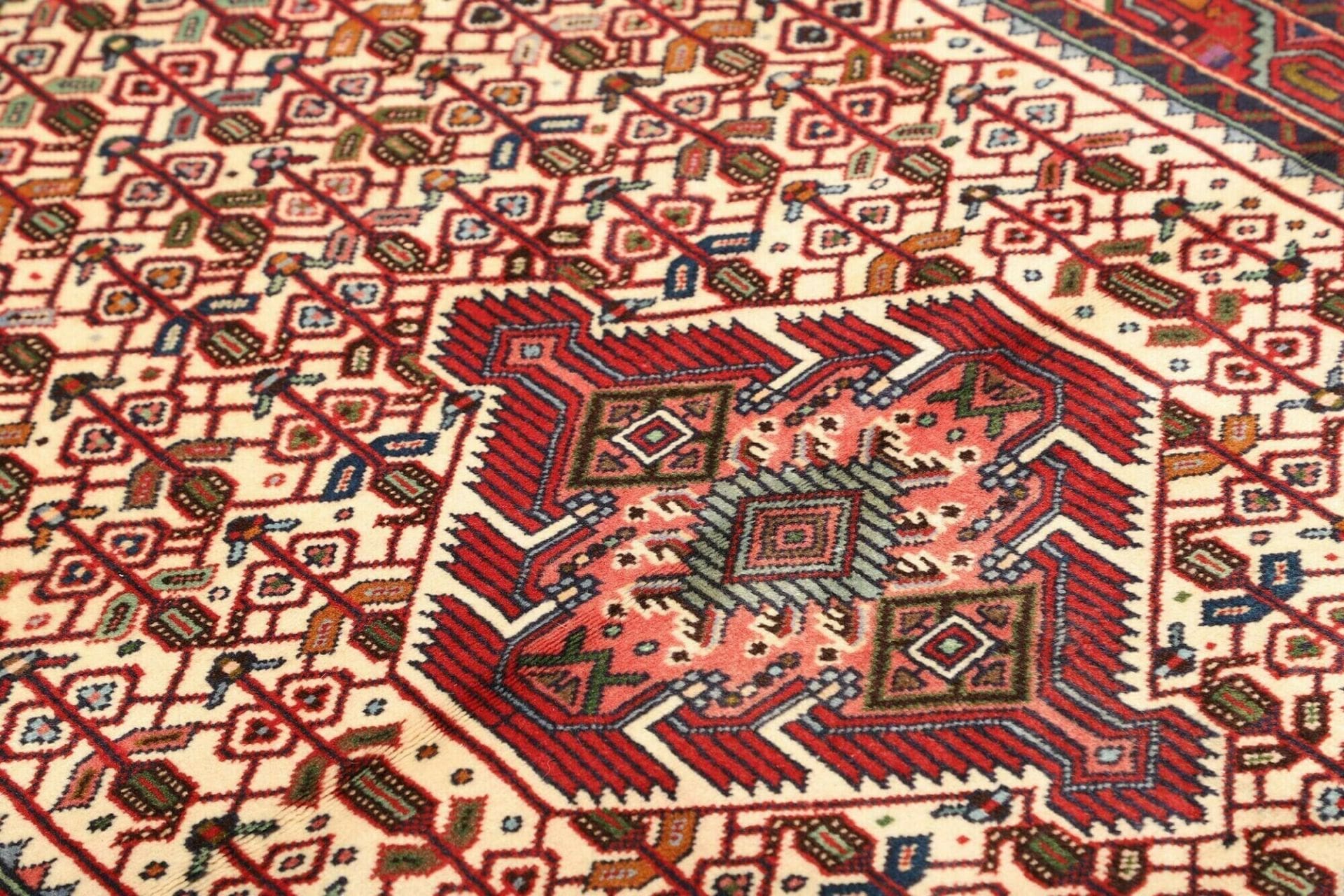 Hamadan Herati Perserteppich 106 × 152 cm aus Wolle, handgeknüpft