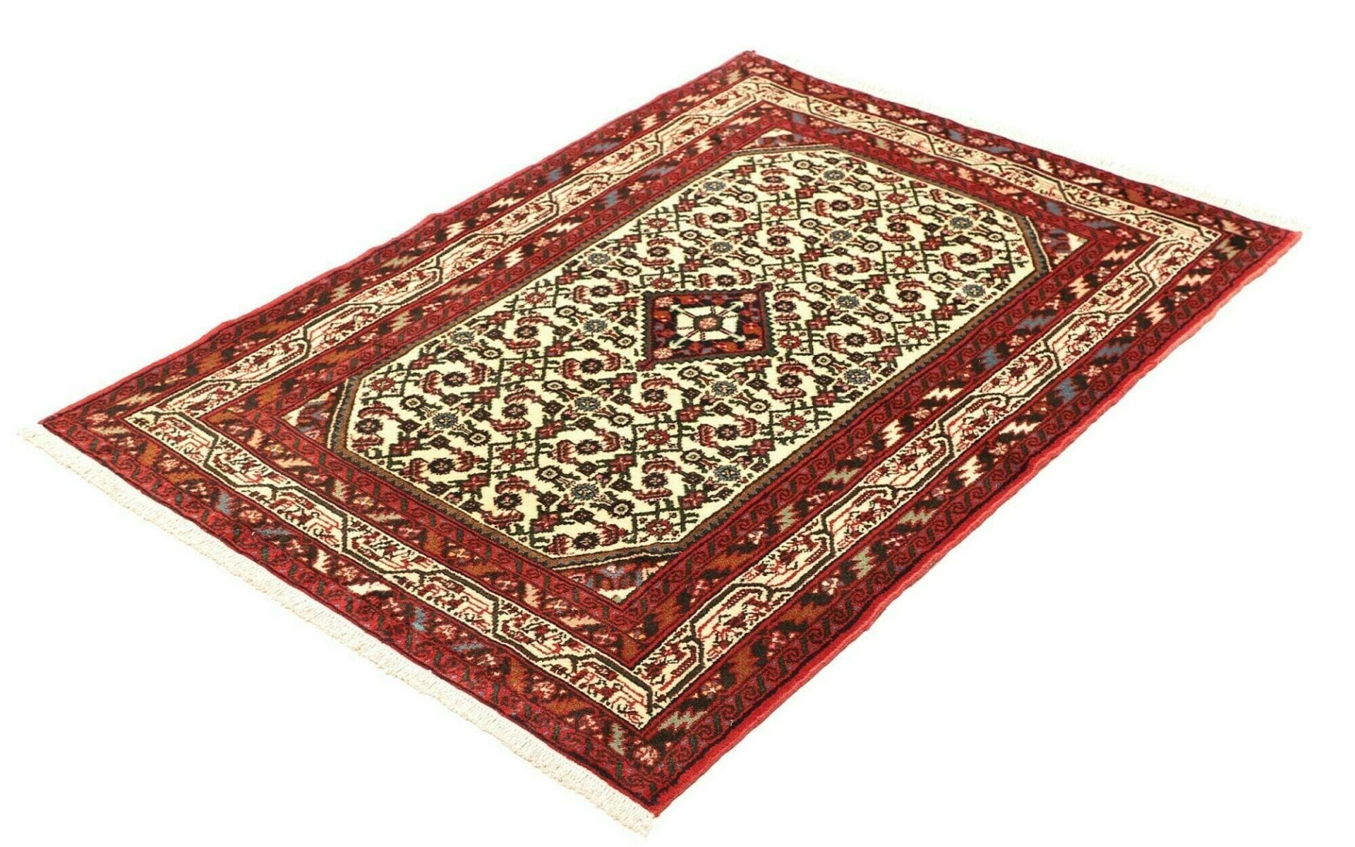 Handgeknüpfter Hamadan Herati Perserteppich 103 × 145 cm