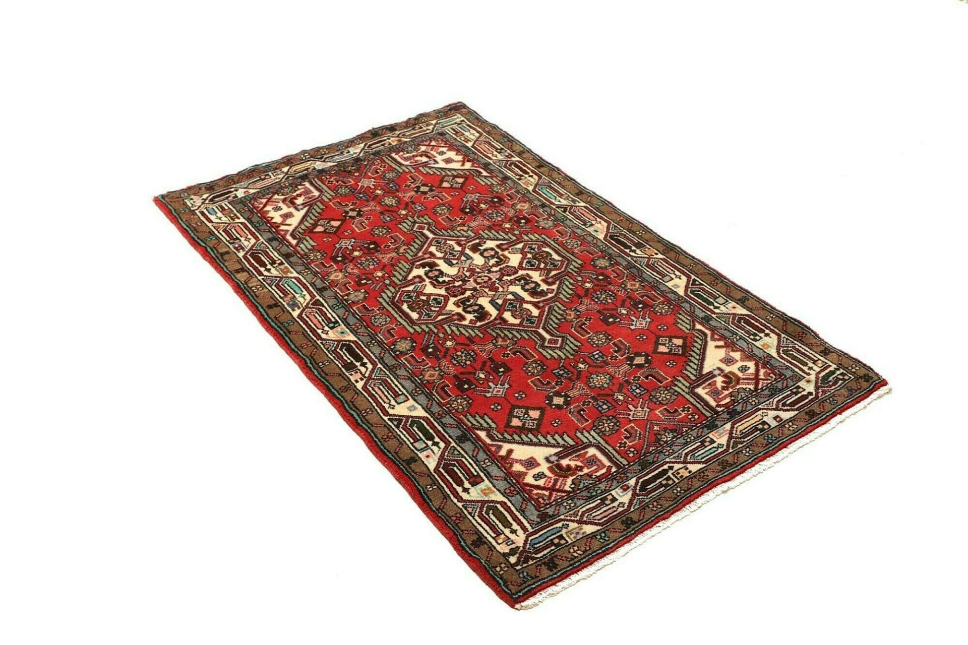 Handgeknüpfter Hamadan Perserteppich, 85 × 137 cm, Wolle
