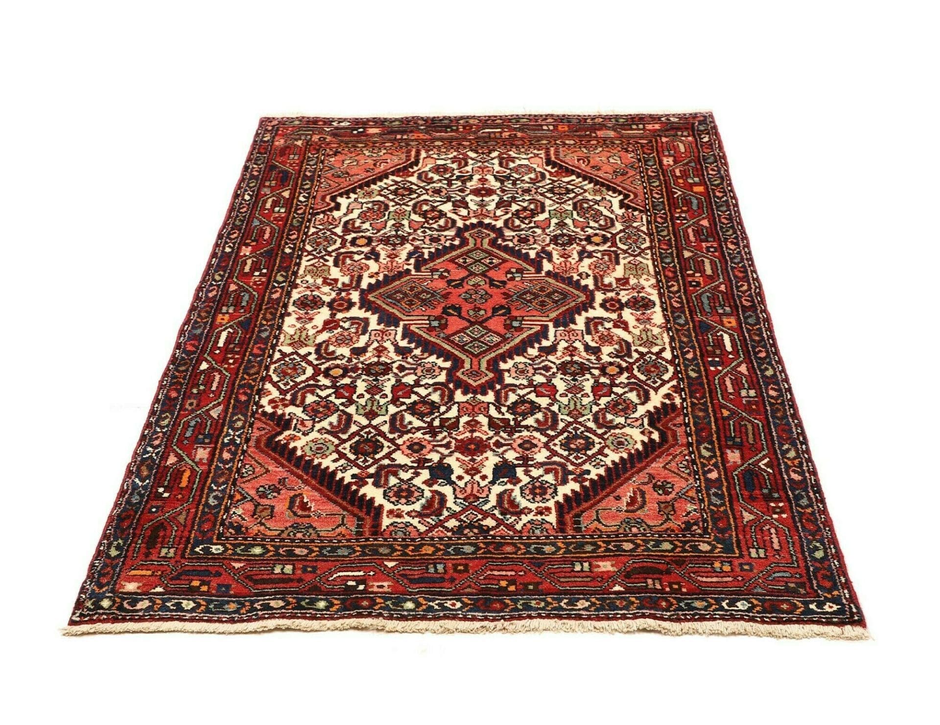 Handgeknüpfter Hamadan Perserteppich, 106 × 160 cm, Wolle