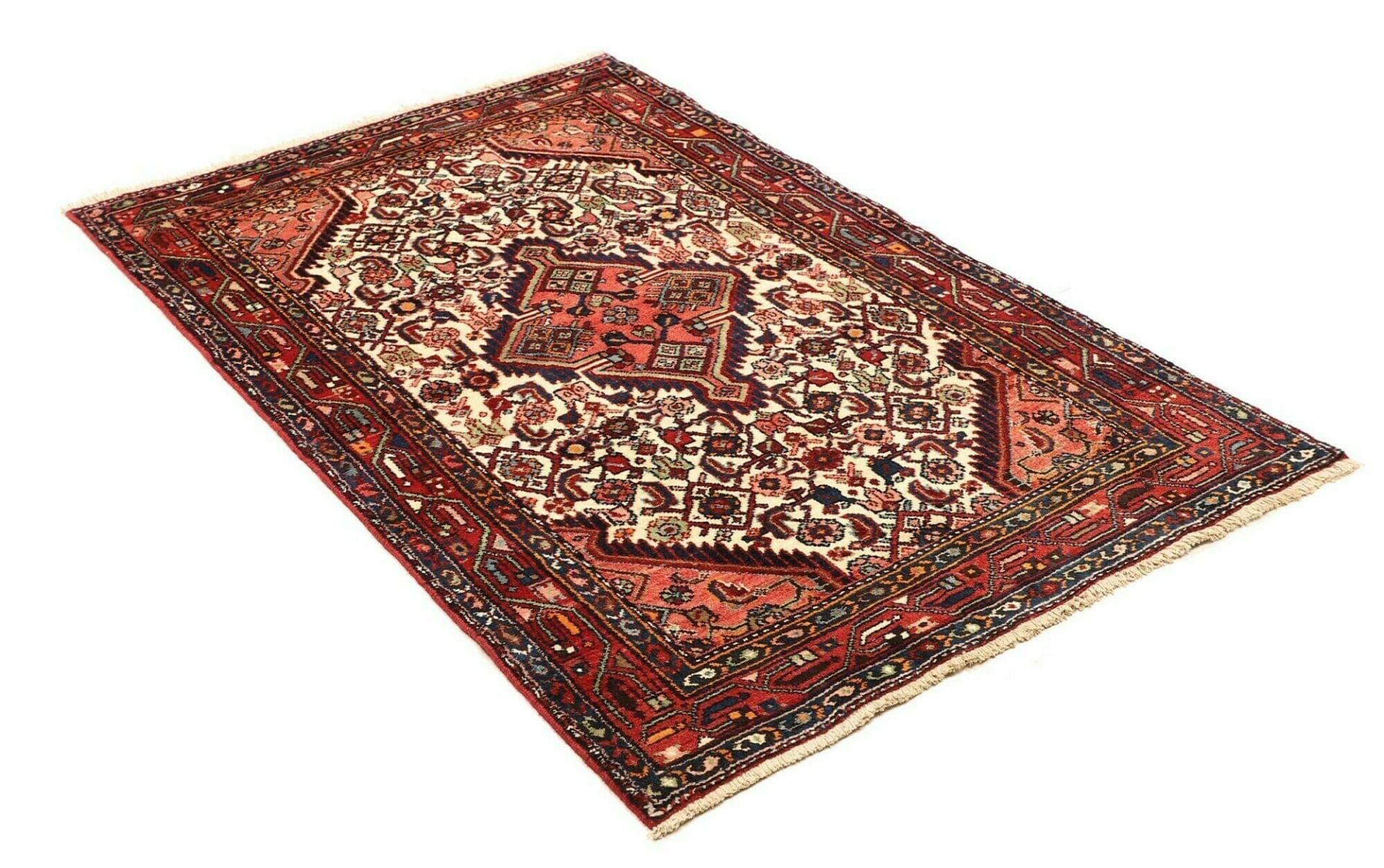 Handgeknüpfter Hamadan Perserteppich, 106 × 160 cm, Wolle