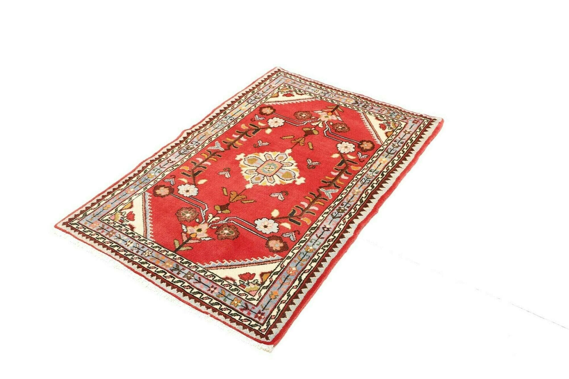 Handgeknüpfter Hamadan Herati Perserteppich 93 × 138 cm