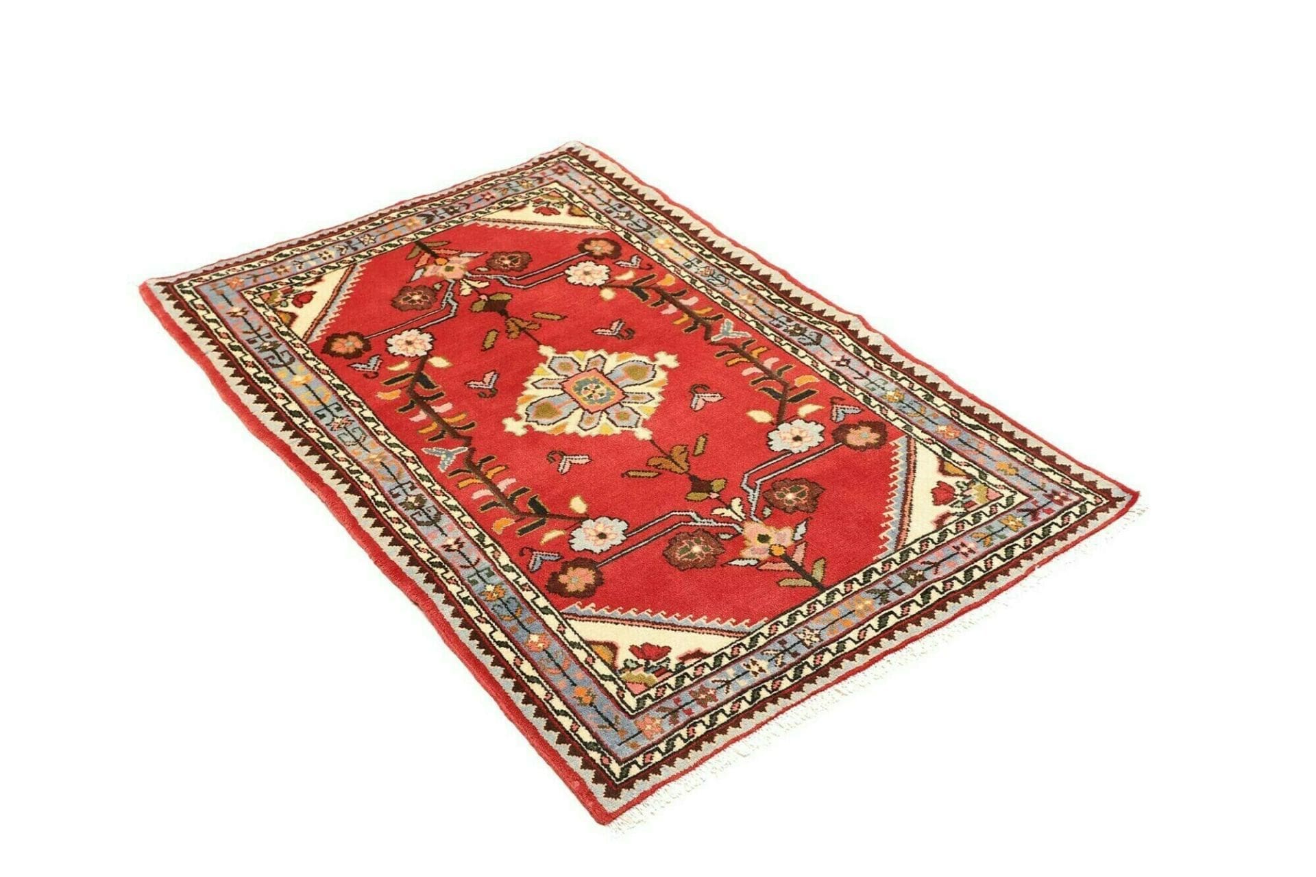 Handgeknüpfter Hamadan Herati Perserteppich 93 × 138 cm