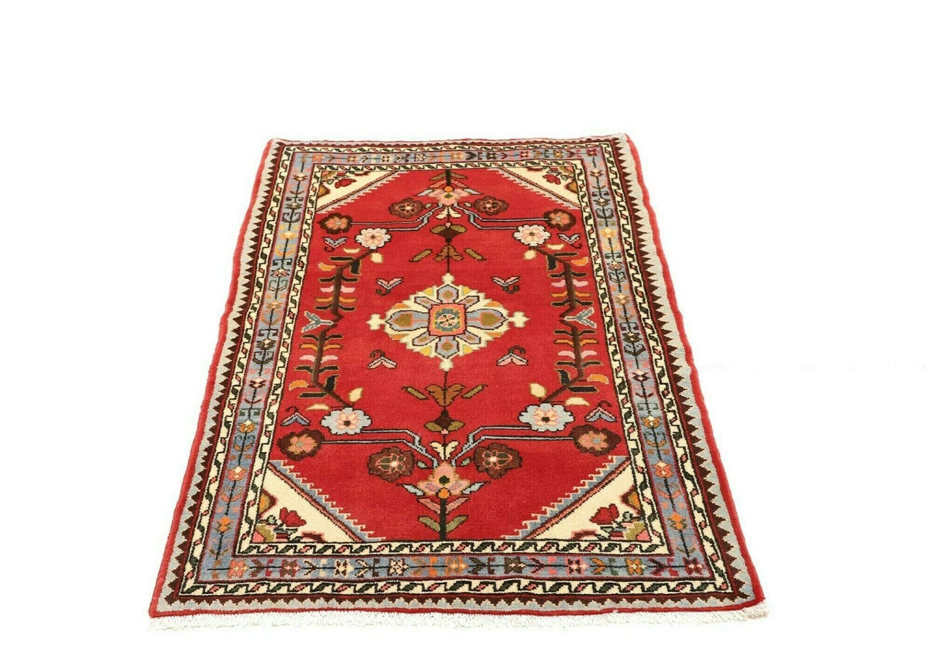 Handgeknüpfter Hamadan Herati Perserteppich 93 × 138 cm