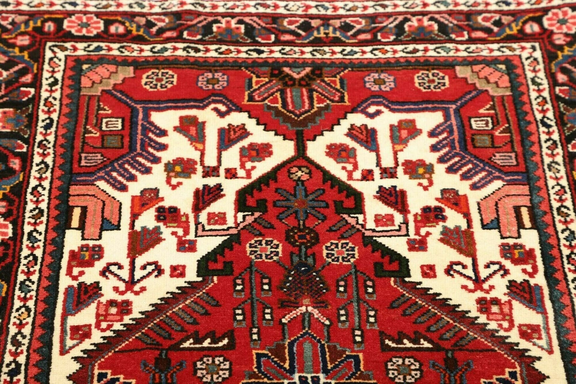Handgeknüpfter Hamadan Herati Perserteppich, 88 × 135 cm, Wolle