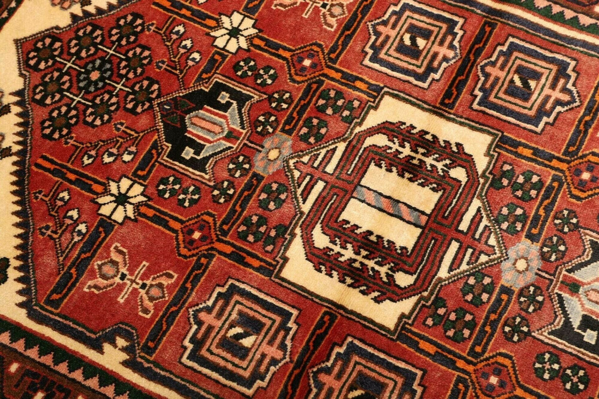 Handgeknüpfter Hamadan Herati Perserteppich, 107 × 150 cm, Wolle