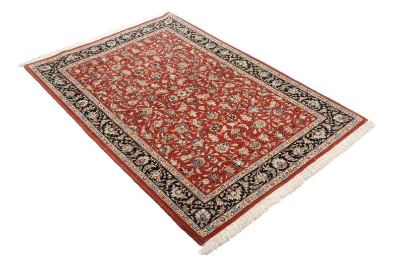 Isfahan Perserteppich 106 × 155 cm aus Wolle & Seide, handgeknüpft