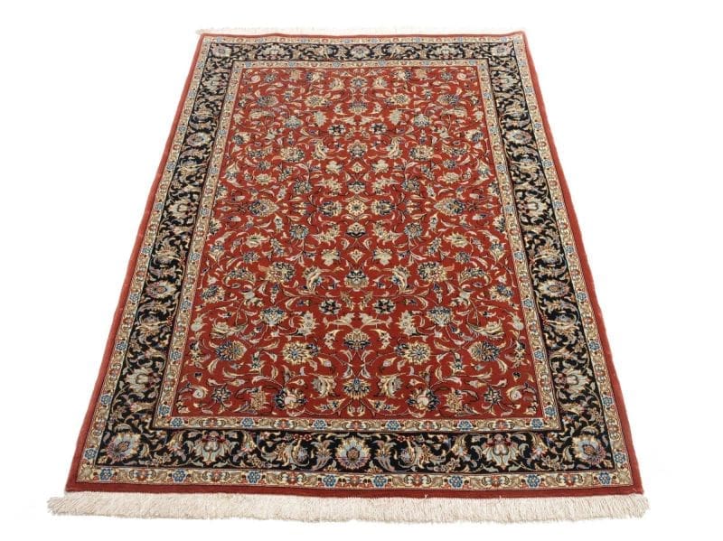 Isfahan Perserteppich 106 × 155 cm aus Wolle & Seide, handgeknüpft