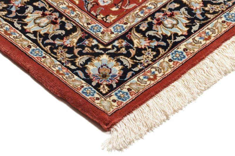Isfahan Perserteppich 106 × 155 cm aus Wolle & Seide, handgeknüpft