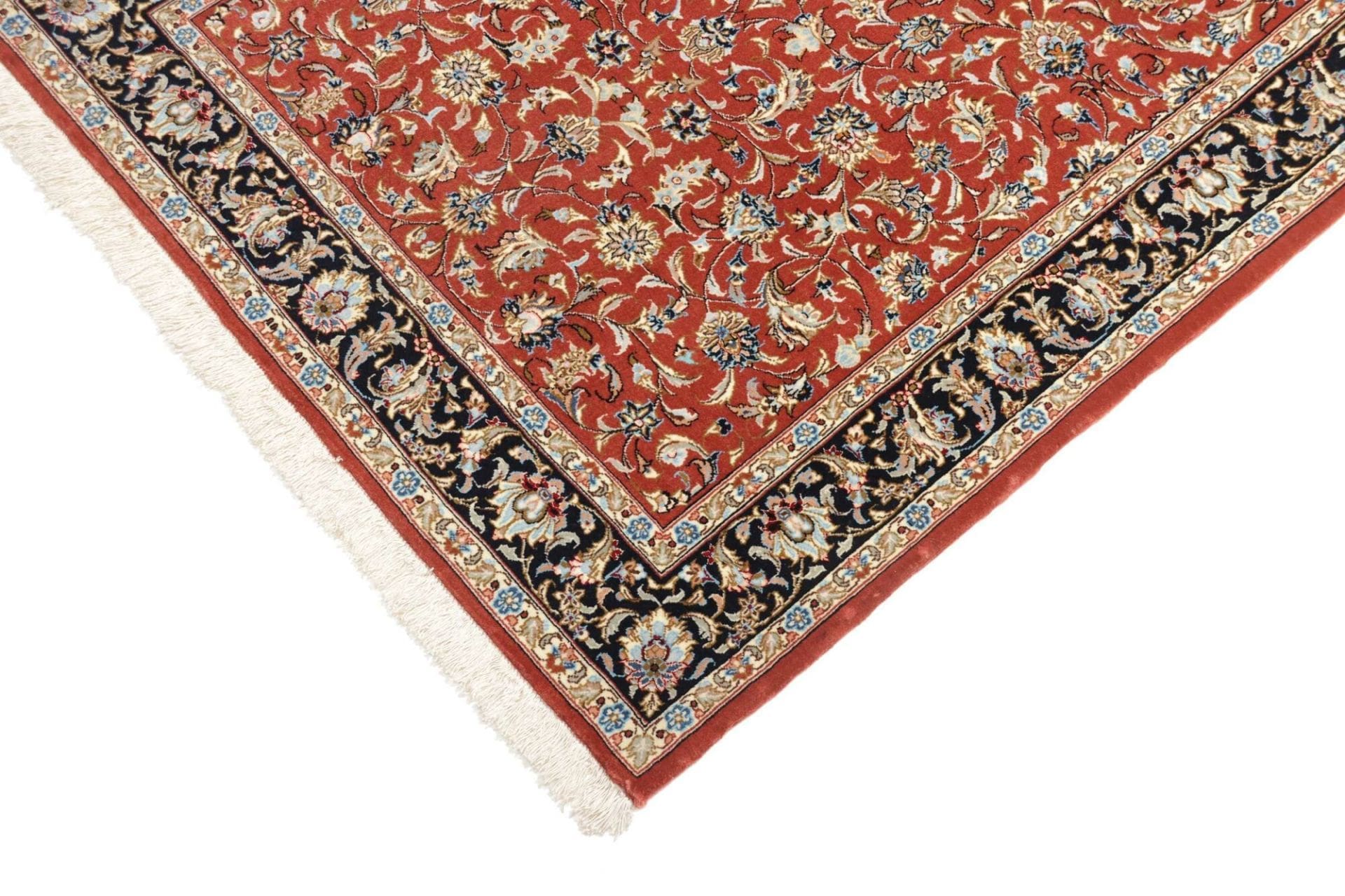 Isfahan Perserteppich 106 × 155 cm aus Wolle & Seide, handgeknüpft