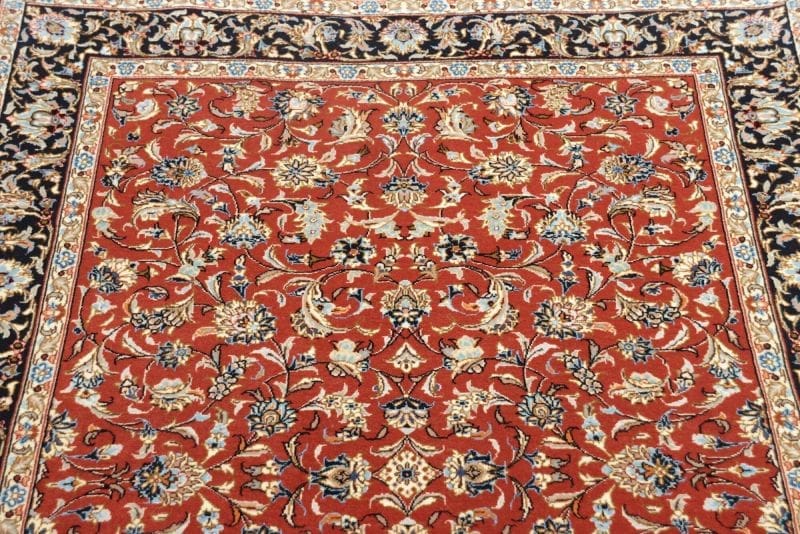 Isfahan Perserteppich 106 × 155 cm aus Wolle & Seide, handgeknüpft