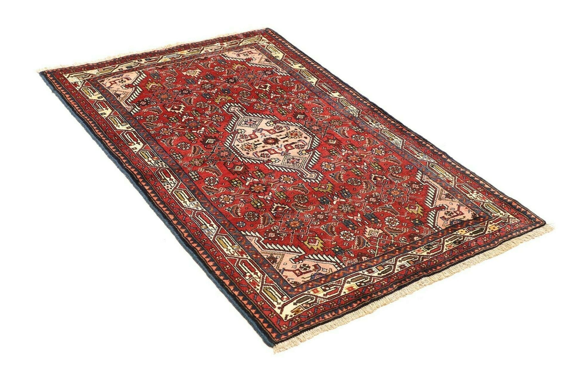 hamadan-teppich-104-x-144-cm-schurwolle-geometrisches-muster-handgeknupft-2 Handgeknüpfter Hamadan Perserteppich, 104 × 144 cm, Wolle