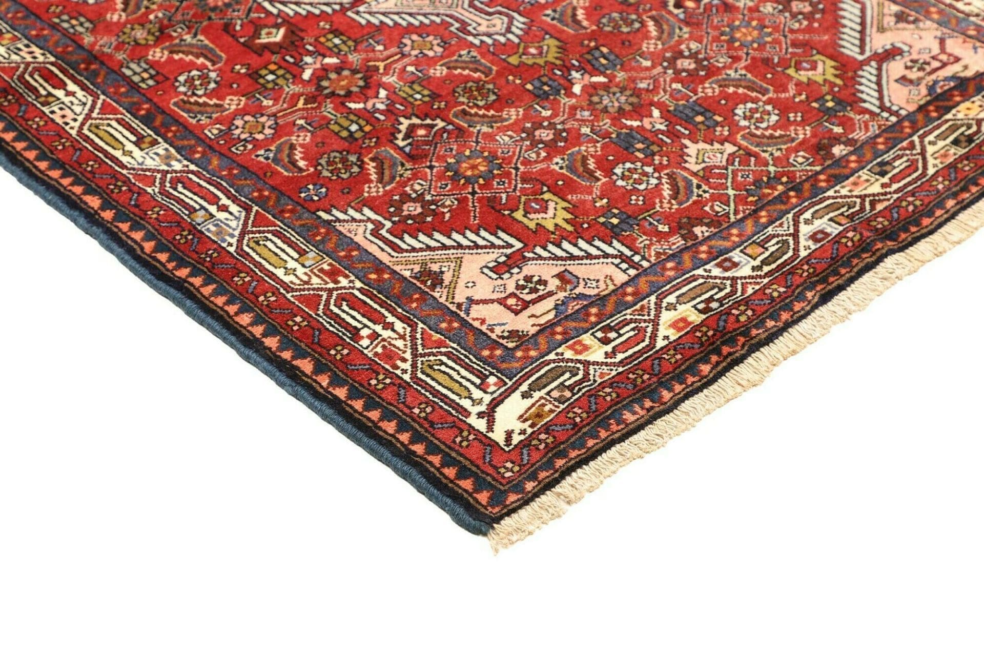 hamadan-teppich-104-x-144-cm-schurwolle-geometrisches-muster-handgeknupft-4 Handgeknüpfter Hamadan Perserteppich, 104 × 144 cm, Wolle