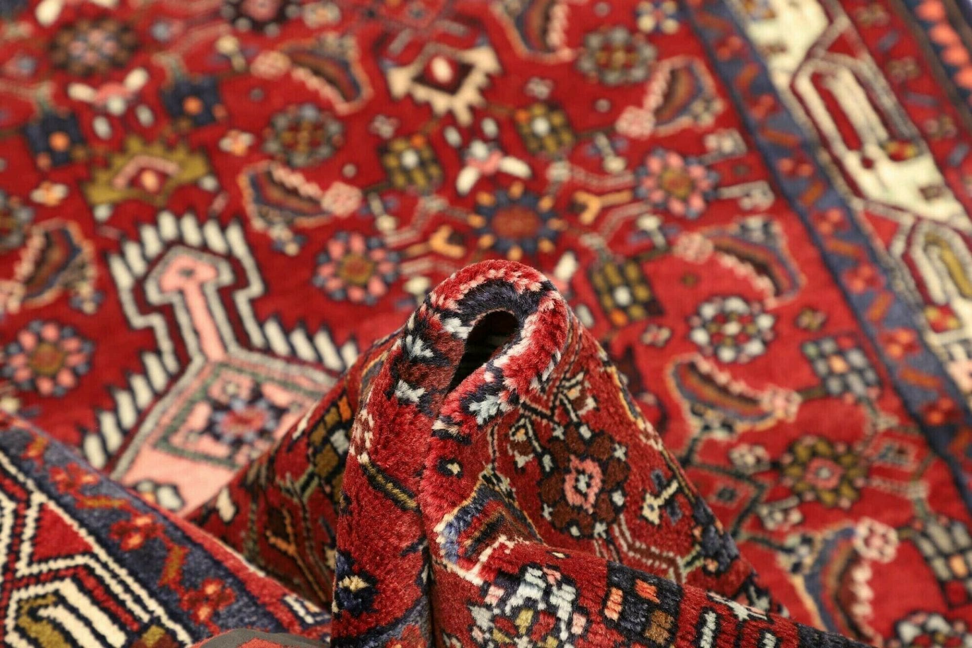 hamadan-teppich-104-x-144-cm-schurwolle-geometrisches-muster-handgeknupft-7 Handgeknüpfter Hamadan Perserteppich, 104 × 144 cm, Wolle