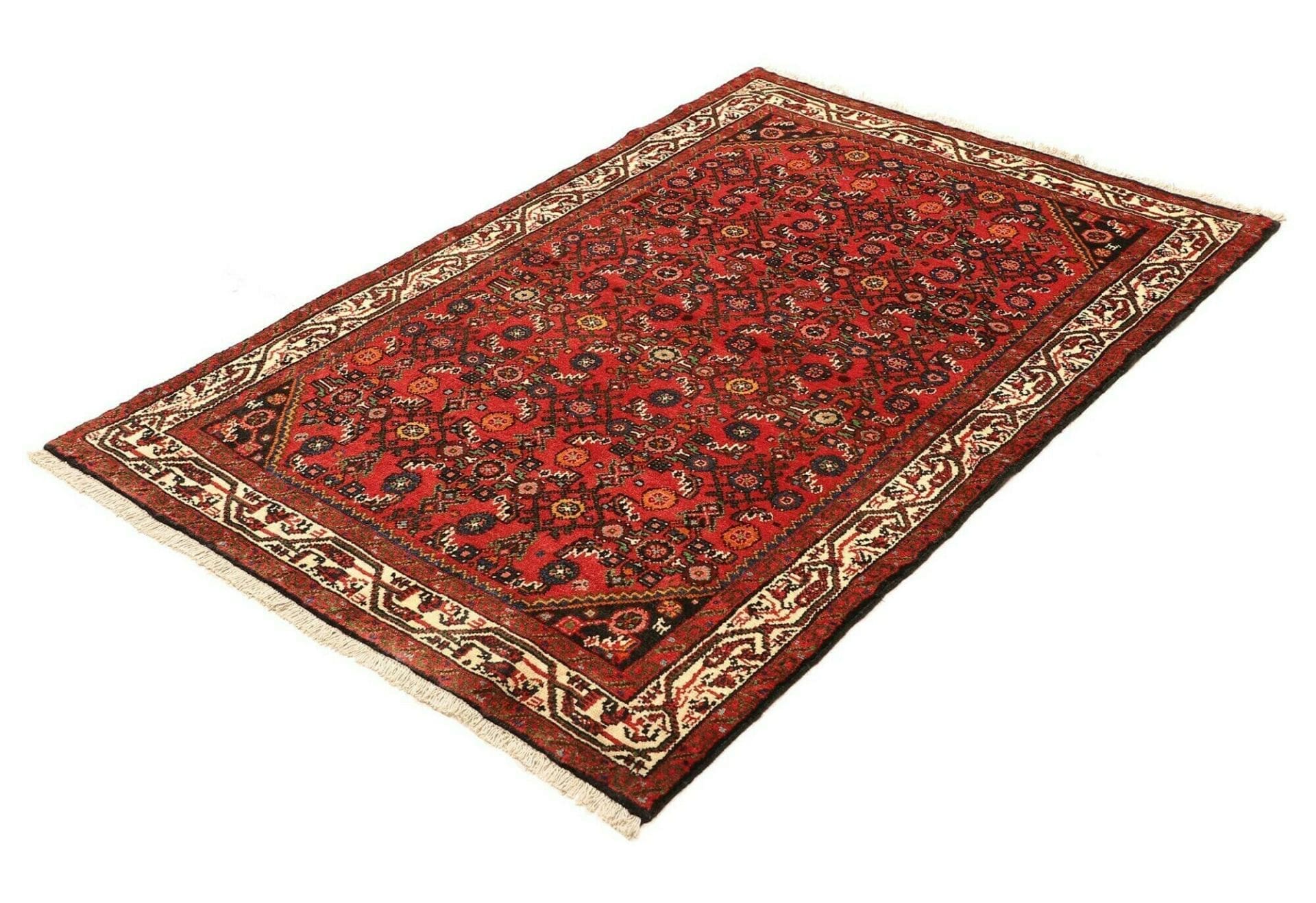 Handgeknüpfter Hamadan Herati Perserteppich, 108 × 154 cm, Wolle
