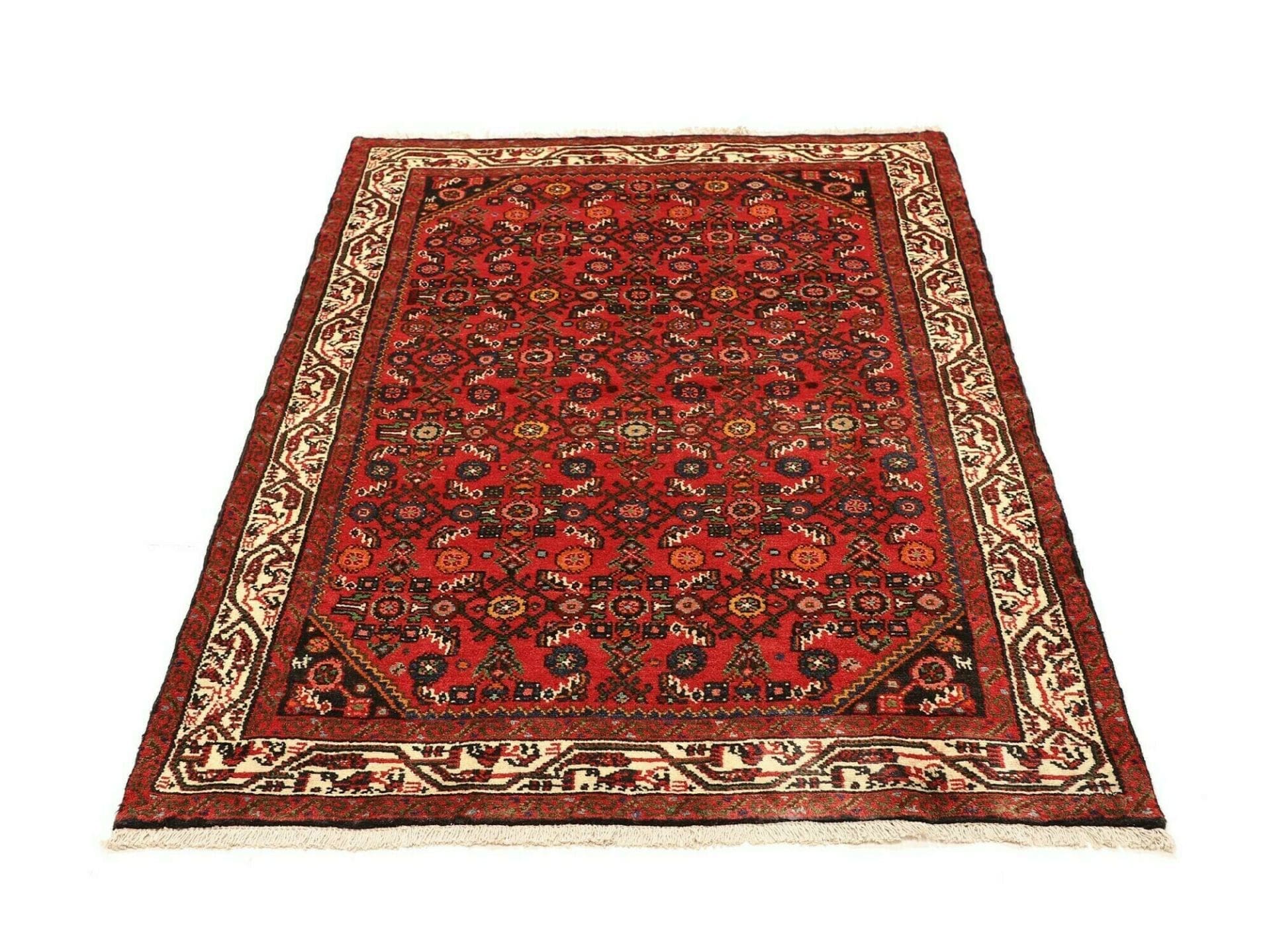 Handgeknüpfter Hamadan Herati Perserteppich, 108 × 154 cm, Wolle