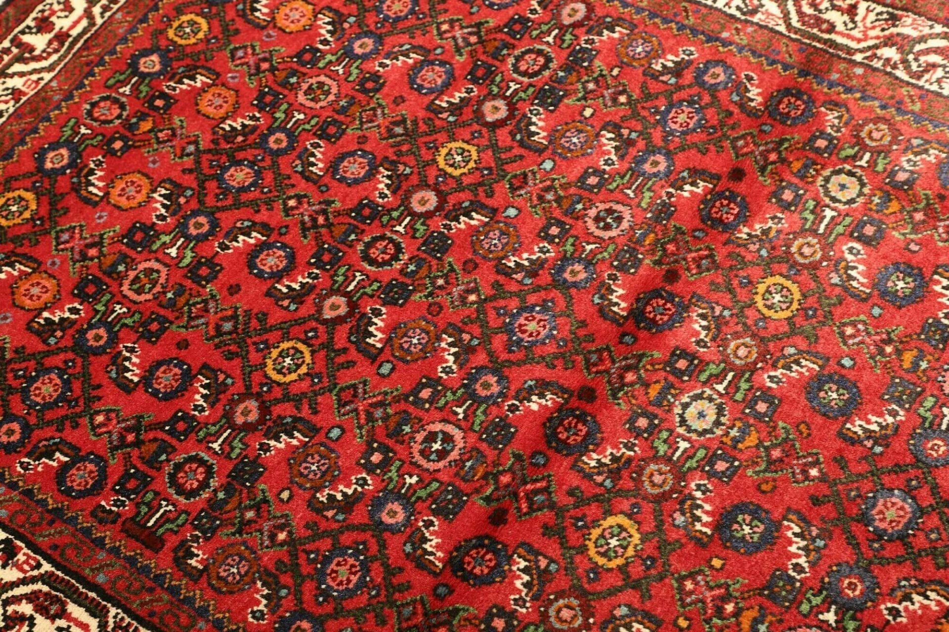 Handgeknüpfter Hamadan Herati Perserteppich, 108 × 154 cm, Wolle