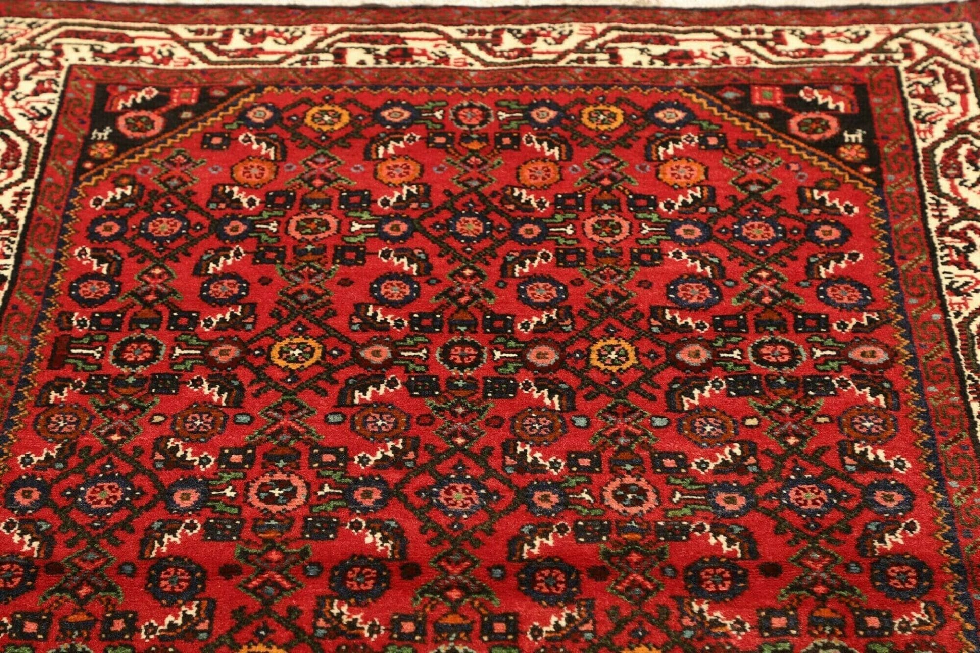 Handgeknüpfter Hamadan Herati Perserteppich, 108 × 154 cm, Wolle