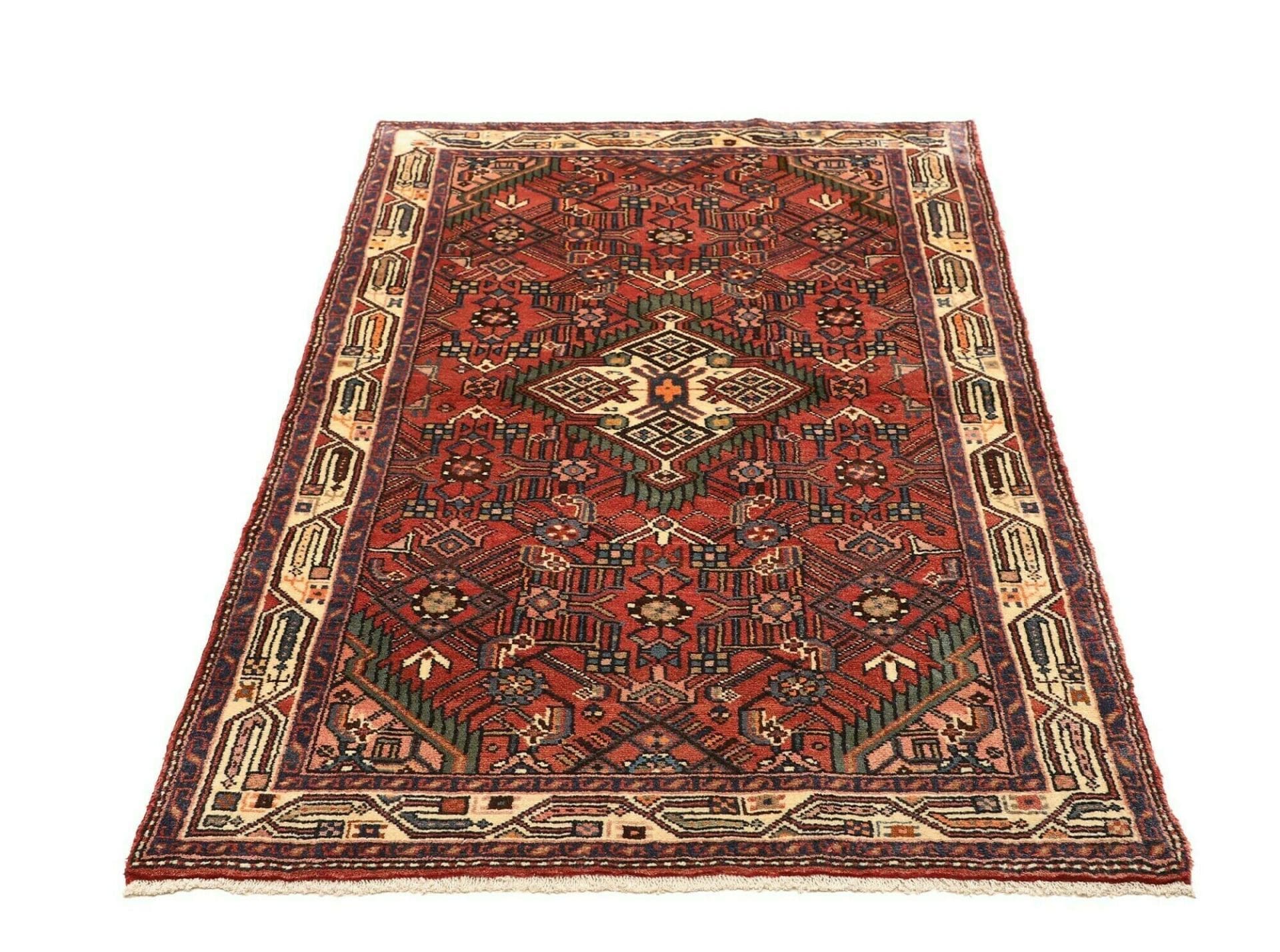 Handgeknüpfter Hamadan Perserteppich, 103 × 157 cm, Wolle