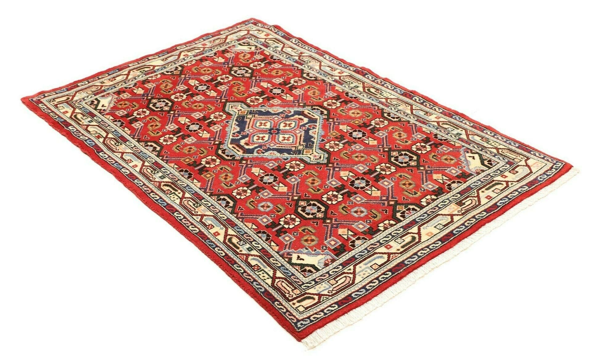 Hamadan Herati Perserteppich 105 × 154 cm aus Wolle, handgeknüpft