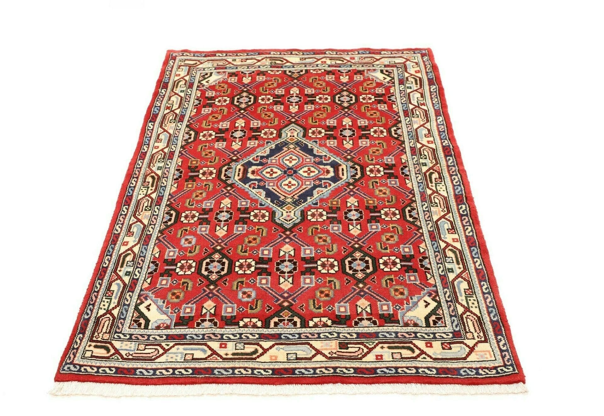 Hamadan Herati Perserteppich 105 × 154 cm aus Wolle, handgeknüpft