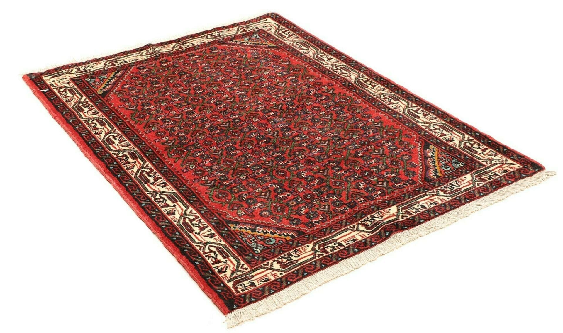 hamadan-teppich-117-x-148cm-handgeknupft-schurwolle-herati-muster-2 Handgeknüpfter Hamadan Herati Perserteppich, 117 × 148 cm, Wolle