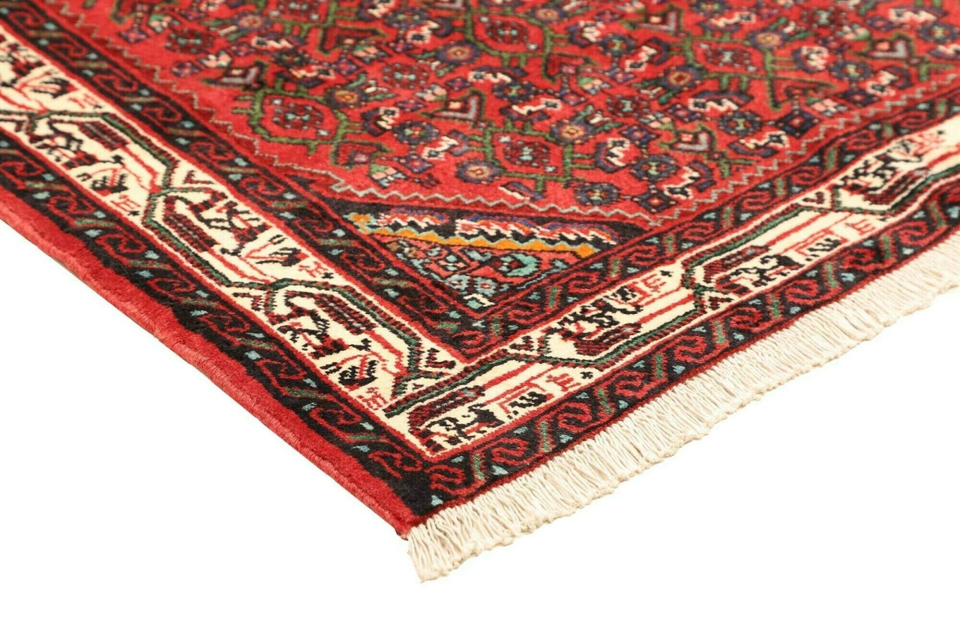 hamadan-teppich-117-x-148cm-handgeknupft-schurwolle-herati-muster-4 Handgeknüpfter Hamadan Herati Perserteppich, 117 × 148 cm, Wolle