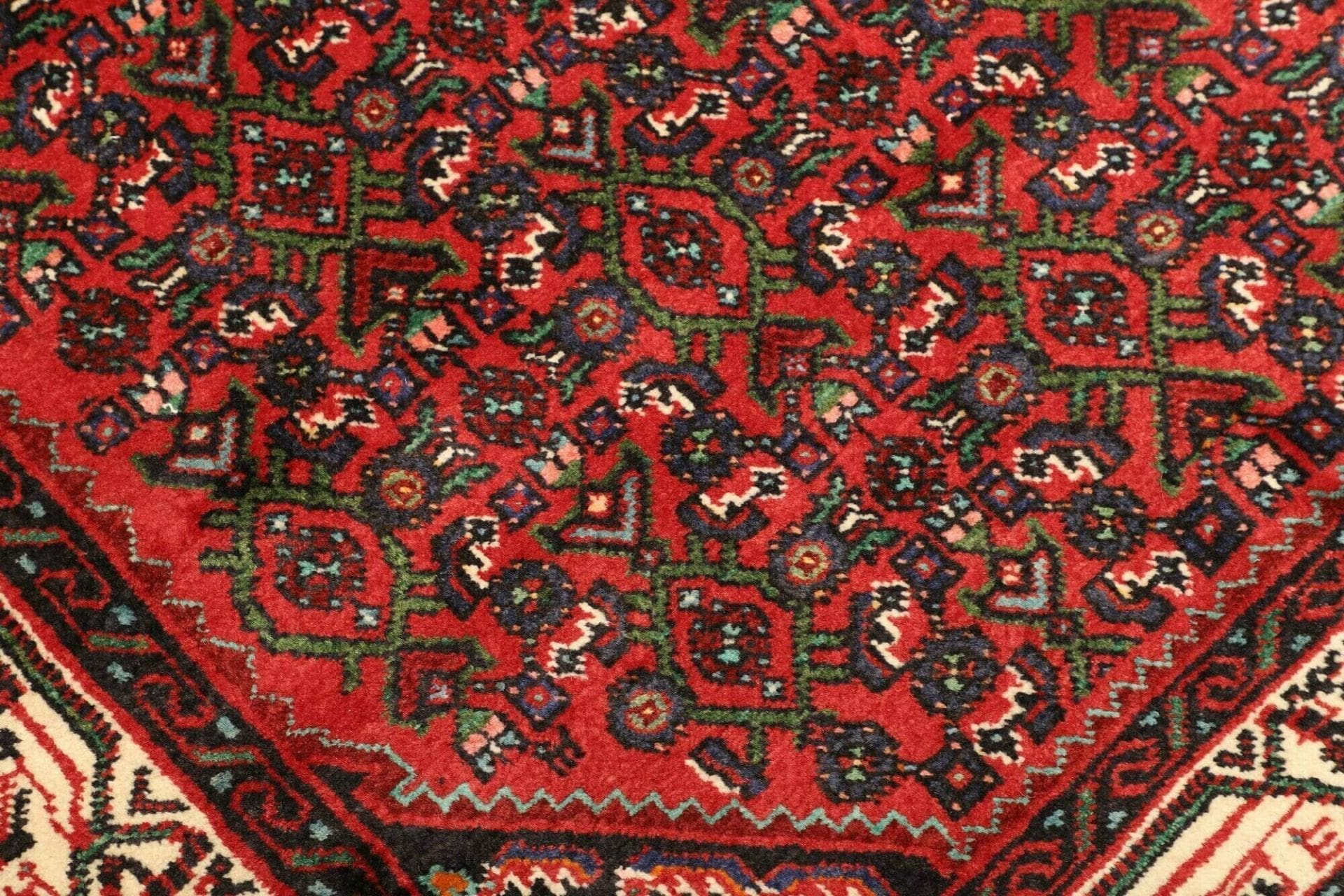 hamadan-teppich-117-x-148cm-handgeknupft-schurwolle-herati-muster-5 Handgeknüpfter Hamadan Herati Perserteppich, 117 × 148 cm, Wolle
