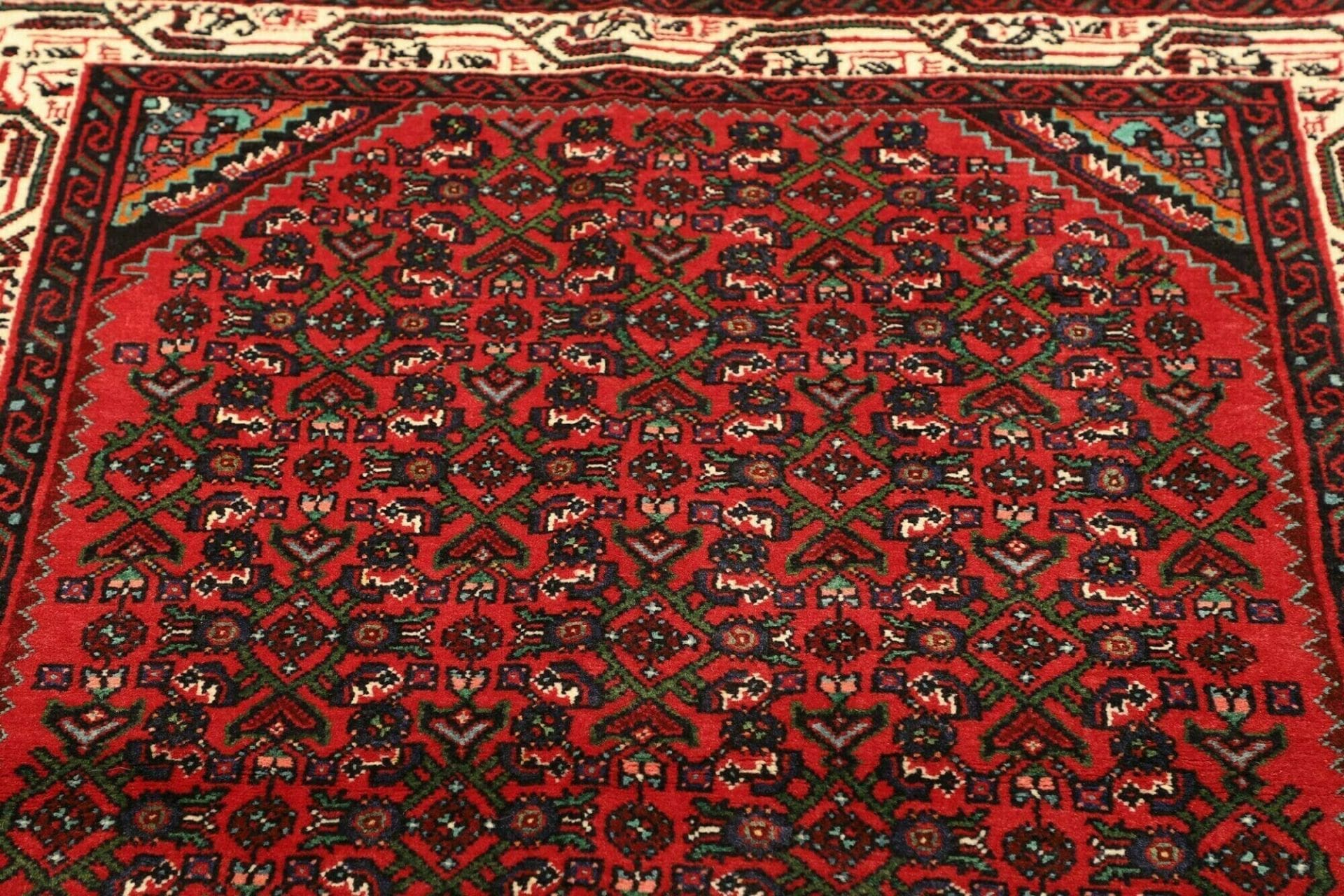 hamadan-teppich-117-x-148cm-handgeknupft-schurwolle-herati-muster-7 Handgeknüpfter Hamadan Herati Perserteppich, 117 × 148 cm, Wolle