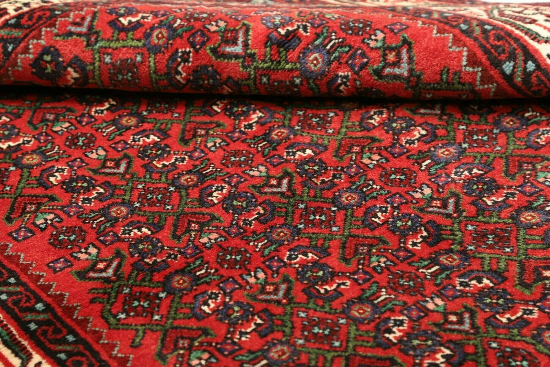 hamadan-teppich-117-x-148cm-handgeknupft-schurwolle-herati-muster-9 Handgeknüpfter Hamadan Herati Perserteppich, 117 × 148 cm, Wolle