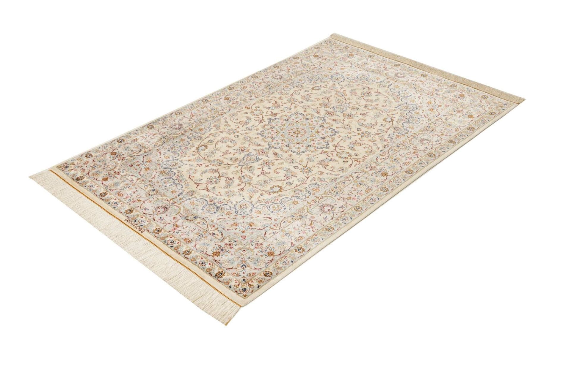 Ghom Perserteppich 103 × 150 cm aus Seide, handgeknüpft