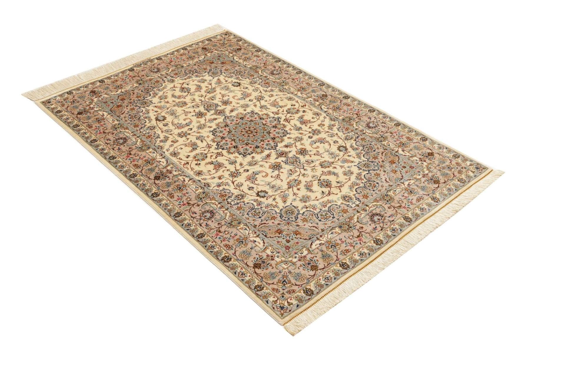 Ghom Perserteppich 103 × 150 cm aus Seide, handgeknüpft