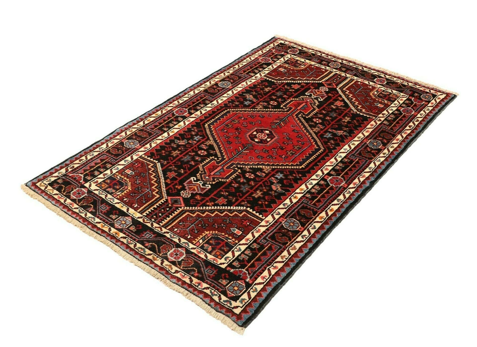 Handgeknüpfter Hamadan Perserteppich, 104 × 152 cm, Wolle