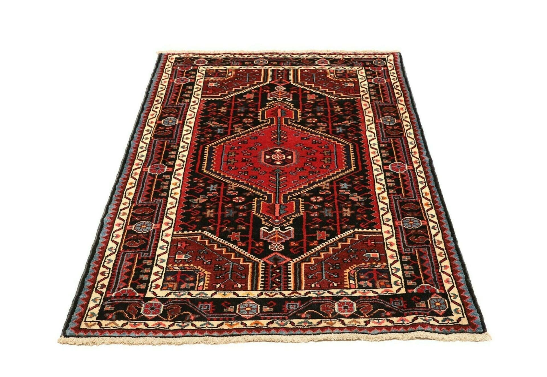 Handgeknüpfter Hamadan Perserteppich, 104 × 152 cm, Wolle