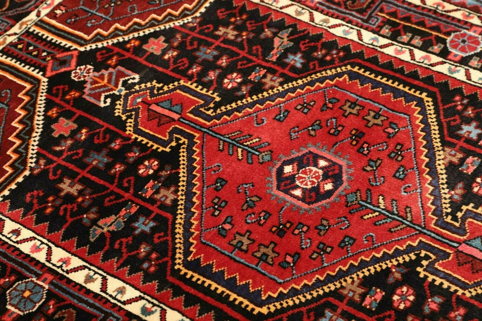 Handgeknüpfter Hamadan Perserteppich, 104 × 152 cm, Wolle