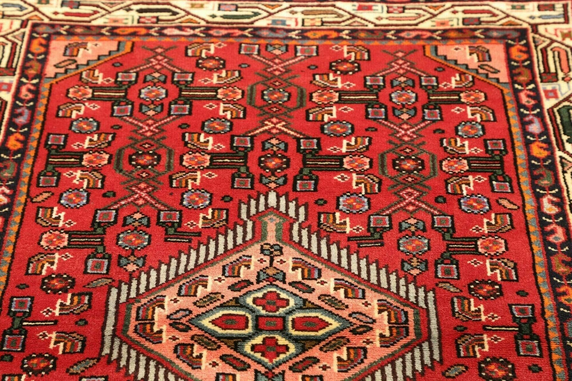 Handgeknüpfter Hamadan Herati Perserteppich, 105 × 150 cm, Wolle