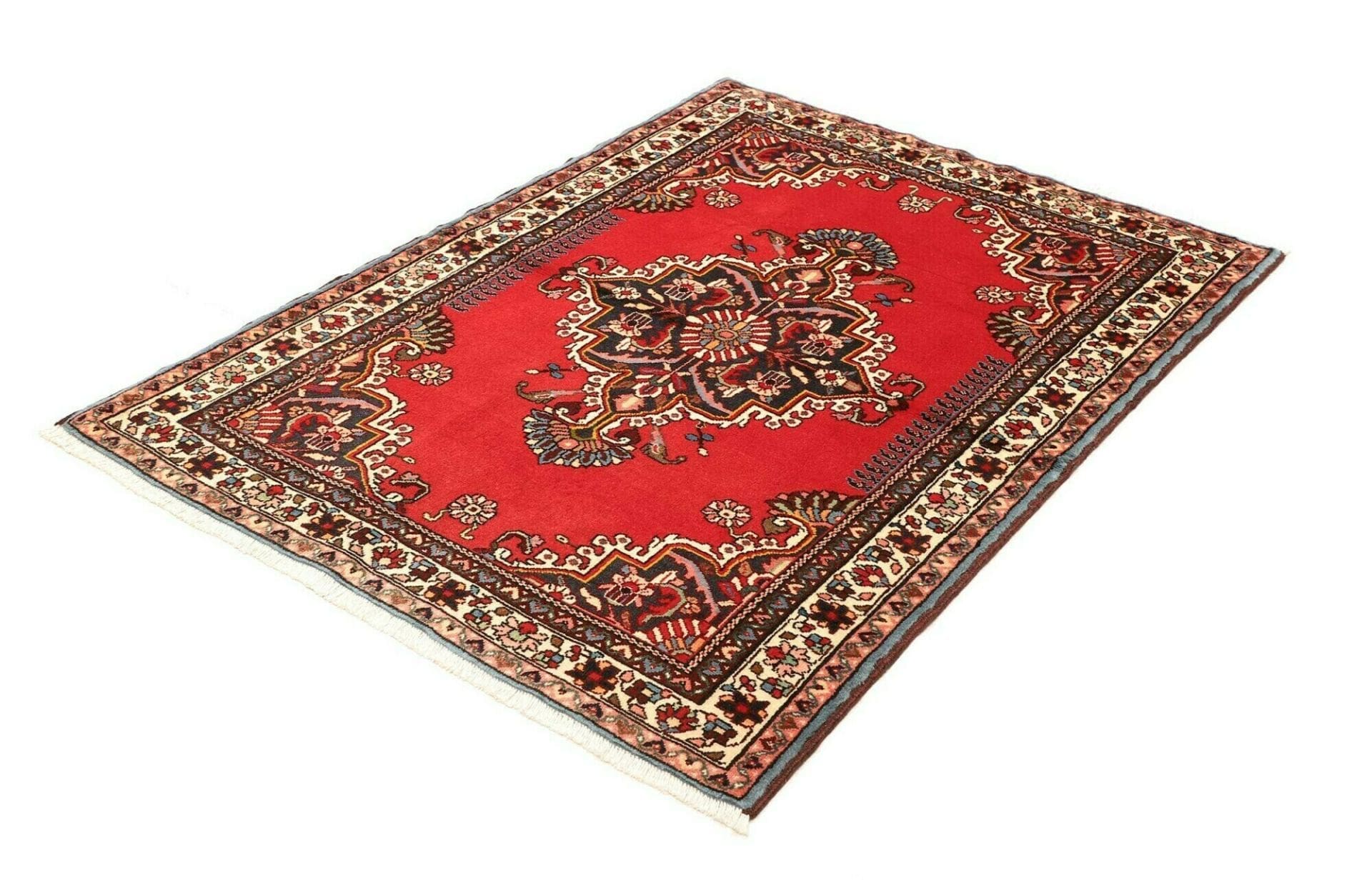 Hamadan Perserteppich 114 × 143 cm aus Wolle, handgeknüpft