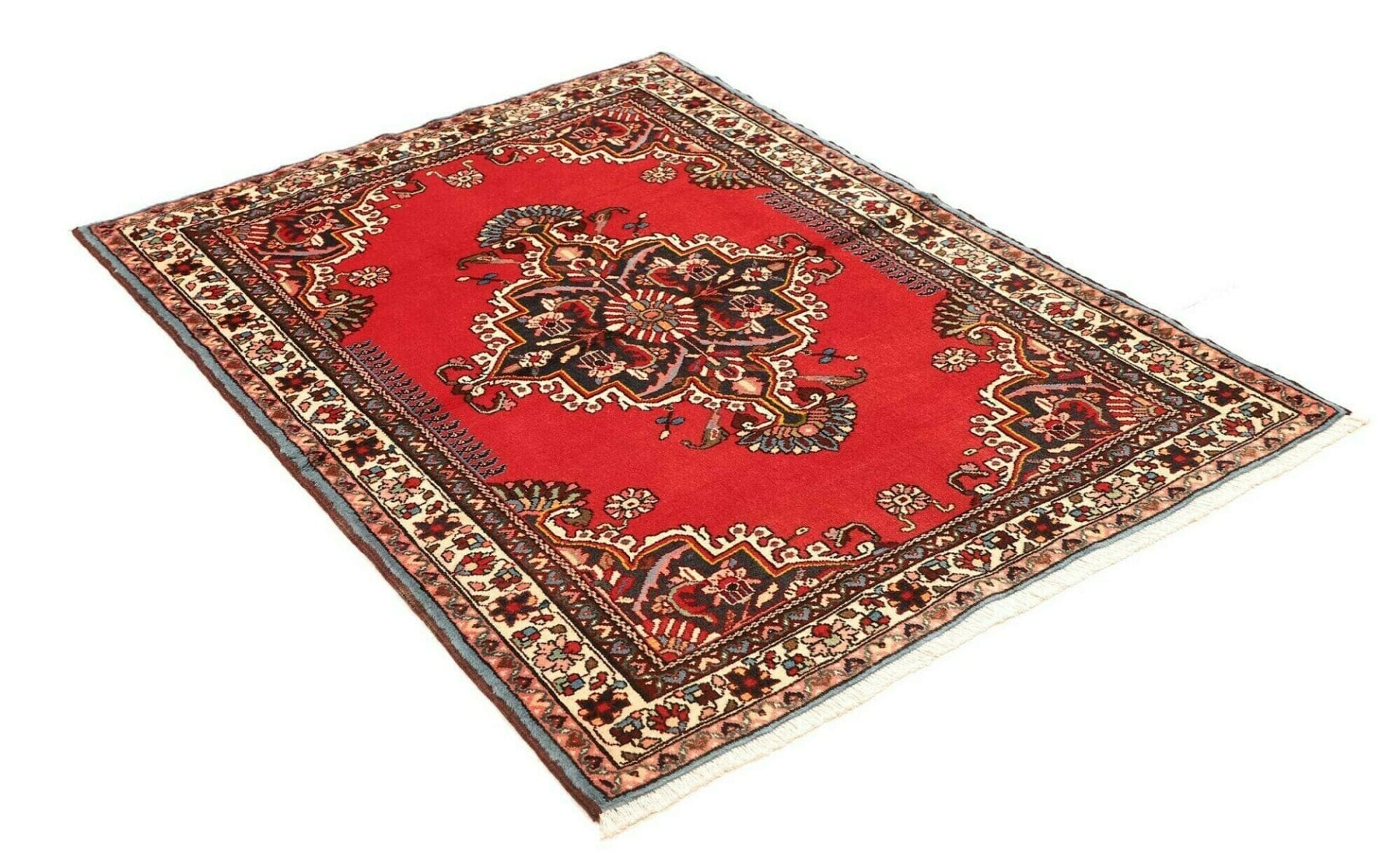 Hamadan Perserteppich 114 × 143 cm aus Wolle, handgeknüpft