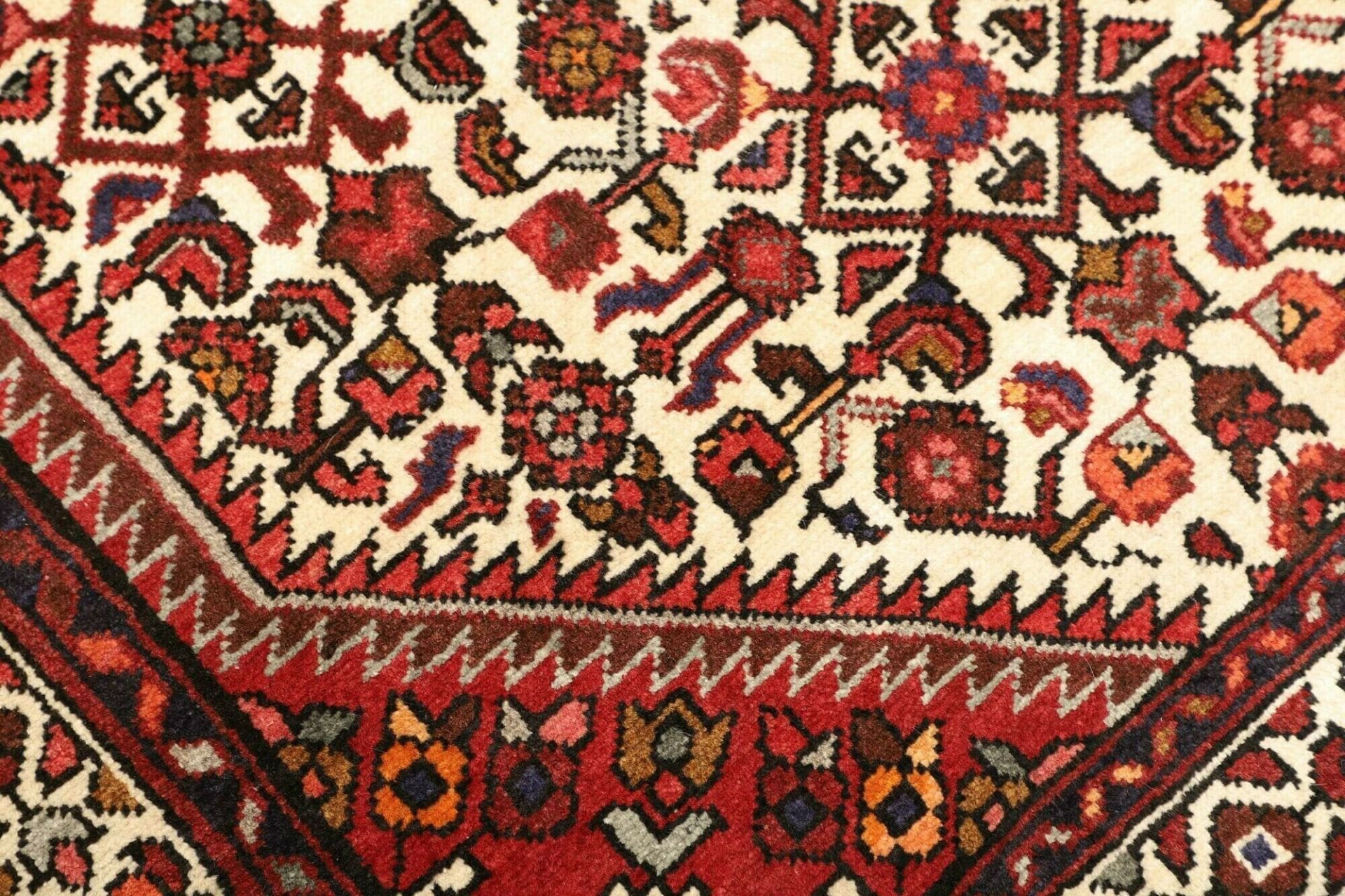 Handgeknüpfter Hamadan Herati Perserteppich, 111 × 150 cm, Wolle