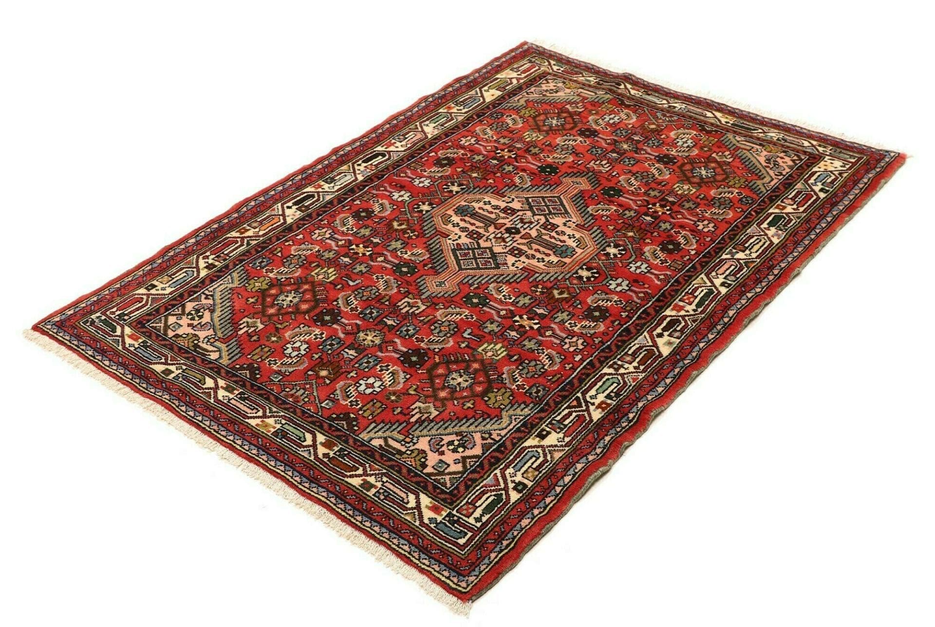 Handgeknüpfter Hamadan Perserteppich, 105 × 150 cm, Wolle