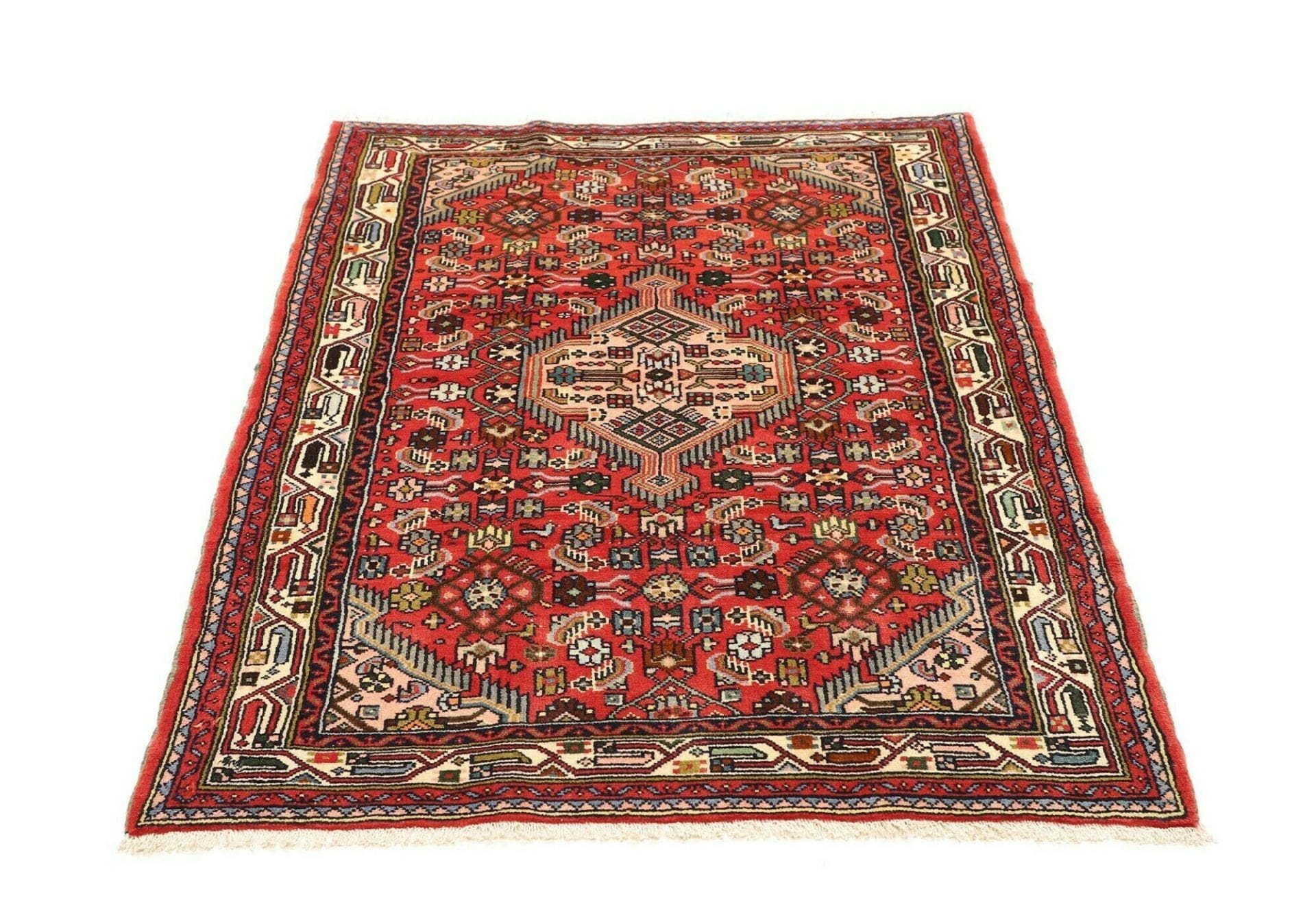 Handgeknüpfter Hamadan Perserteppich, 105 × 150 cm, Wolle