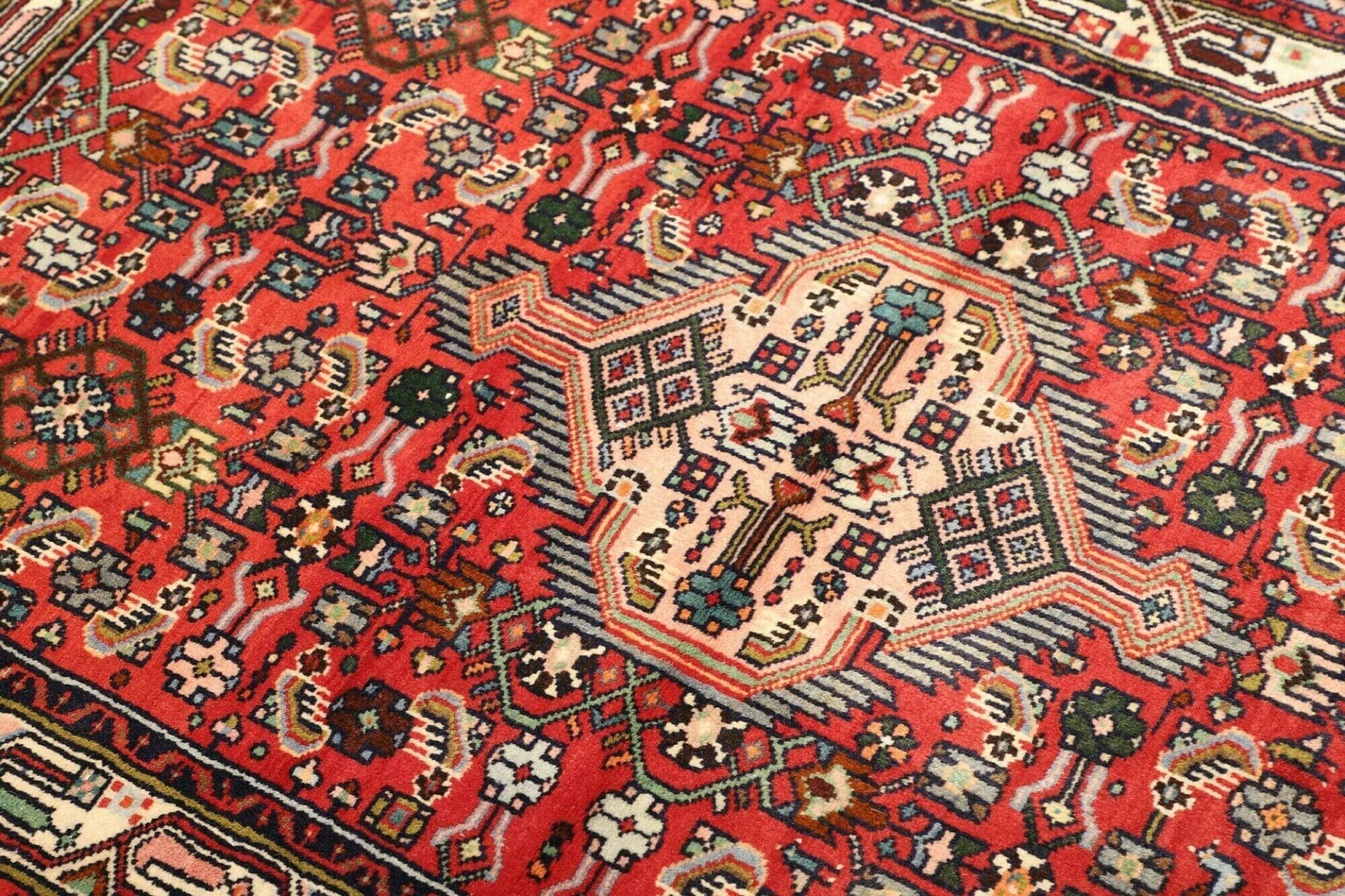 Handgeknüpfter Hamadan Perserteppich, 105 × 150 cm, Wolle